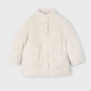 Παιδικό παλτό γούνινο Mayoral 04441-054 Μπεζ για κορίτσια που θέλουν στυλάτες και αμπιγέ εμφανίσεις τον χειμώνα που θα ξεχωρίσουν