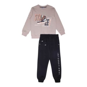 Παιδικές φόρμες dry fit μπλούζα Sprint με παντελόνι για αγόρια 252-3004 Μπεζ που θέλουν ωραίο αθλητικό ντύσιμο χωρίς ιδρώτα στο σχολείο & το παιχνίδι