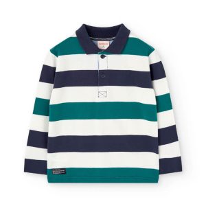 Μπλούζα πόλο ριγέ Boboli 502007 πράσινο