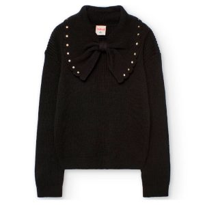 Πουλόβερ με πέρλες Boboli 722191 Μαύρο