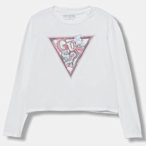 Παιδική μπλούζα με παγιέτες Guess μακό μακρυμάνικη J5YI15K6YW4 για κορίτσια που τους αρέσει το επώνυμο καθημερινό ντύσιμο με στυλ