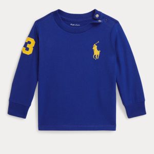 Παιδική μπλούζα μακό Polo Ralph Lauren μπλε 320853891012 για αγόρια που τους αρέσει το επώνυμο, κλασσικό και ξεχωριστό ντύσιμο τον χειμώνα