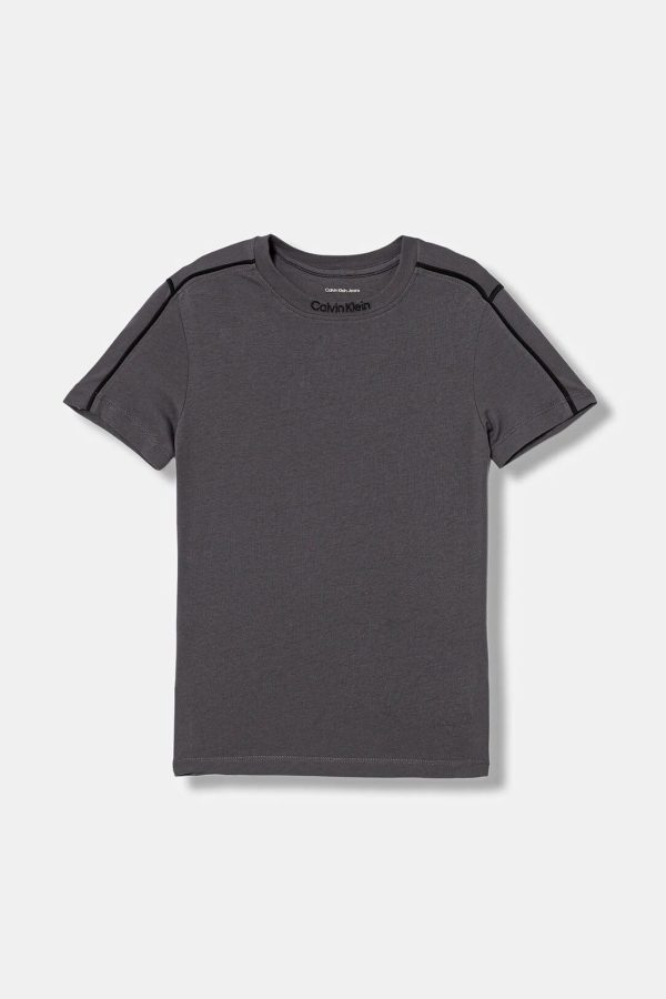 Παιδική μπλούζα μακό Calvin Klein Ανθρακί IB0IB02613 για αγόρια