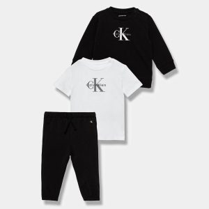 Βρεφικό σετ Calvin Klein σε συσκευασία δώρου IN0IN00336 3τεμάχια, ιδανικό και όμορφο επώνυμο δώρο για νεογέννητο που θα το λατρέψει