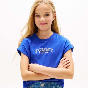 Παιδική μπλούζα Tommy Hilfiger με απλικέ για κορίτσια