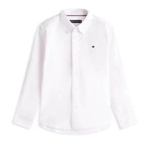 Παιδικό πουκάμισο oxford Tommy Hilfiger Λευκό KB0KB10192 για αγόρια που θέλουν κομψό και επώνυμο ντύσιμο που θα ξεχωρίσουν