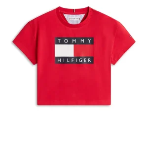 Παιδική μπλούζα midi Tommy Hilfiger Κόκκινο KG0KG09289 για κορίτσια