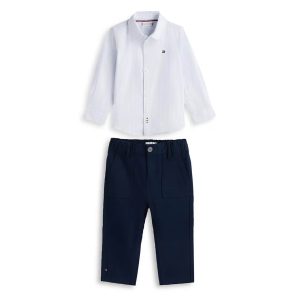 Βρεφικό σετ Tommy Hilfiger με πουκάμισο Μπλε KN0KN02206 σε συσκευασία δώρου για αγόρια