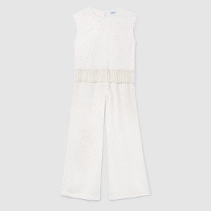 Σετ παντελόνι strass Mayoral με μπλούζα 06558 Εκρού