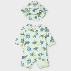 Σετ μαγιό ολόσωμο με καπέλο Mayoral 01620 Πράσινο