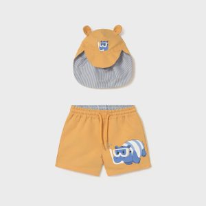 Σετ μαγιό-καπέλο Mayoral 01662 Ροδακινί