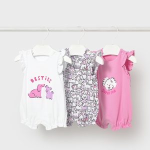 Σετ 3 κορμάκια Mayoral 01731 Ροζ