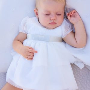 Βρεφικό φόρεμα αμπιγιέ Mayoral τούλινο με εσώρουχο 01882 Κρεμ