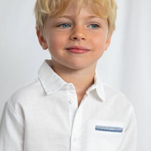 Πουκάμισο λινό αμπιγιέ Mayoral 03117 Λευκό