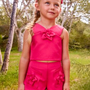 Σετ με σορτς κρεπ Mayoral λουλούδια 03948 Κόκκινο