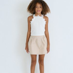 Μπλούζα δαντέλα κιπούρ Mayoral 06015 Λευκό