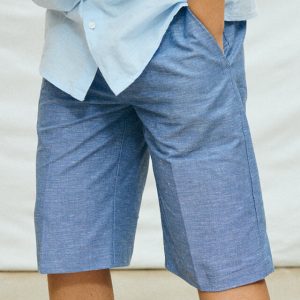 Βερμούδα λινή suiting Mayoral 06214 Μπλε