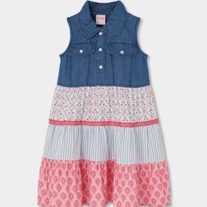 Φόρεμα jean συνδυασμένο Boboli 303130 Μπλε