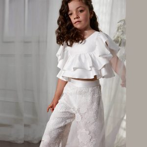 Σετ παντελόνι culotte κιπούρ Abel & Lula 05212 Κρεμ