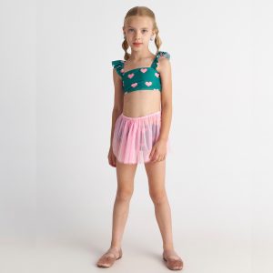 Σετ μαγιό μπικίνι Two in a Castle με τούλινη φούστα T7420 Πράσινο