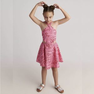 Φόρεμα Two in a Castle ανοικτή πλάτη T7072 Ροζ