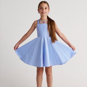 Φόρεμα Two in a Castle με φιόγκο Μπλε T7100