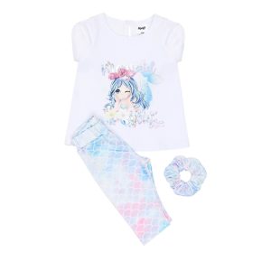 Σετ με κολάν Sprint με φωτάκι & scrunchies 261-2030 Λευκό