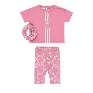 Σετ με κολάν 3/4 Sprint με scrunchies Φούξια