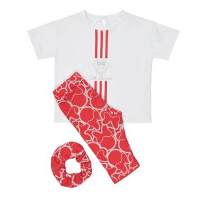 Σετ με κολάν 3/4 Sprint με scrunchies Λευκό