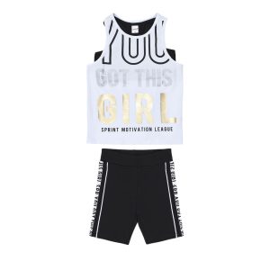 Σετ με ποδηλατικό κολάν Sprint 261-4037 3τεμάχια Λευκό