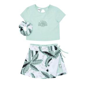 Σετ με σορτς φούστα Sprint 261-4040 Μέντα