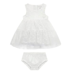 Βρεφικό αμπιγέ φόρεμα Guess τούλινο με εσώρουχο A6RK07WK140 Λευκό