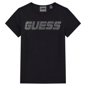 Μπλούζα Guess με strass J5YI42KCIV1 Μαύρο