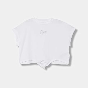Μπλούζα crop Guess με strass J6GI29K6YW4 Λευκό thumbnail
