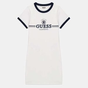 Φόρεμα rib Guess slim fit με κέντημα J6GK26KCQX1 Λευκό thumbnail