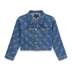 Μπουφάν jean Guess 4G Μπλε J6RL02D5FM0
