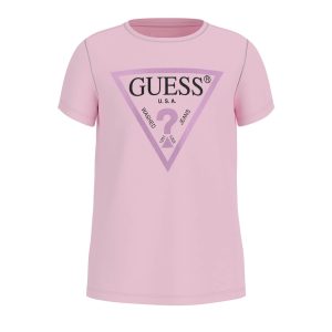 Μπλούζα Guess μεταλιζέ λογότυπο J73I56K8HM0 Ροζ