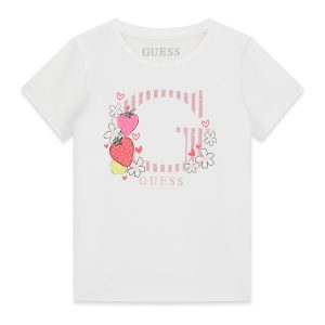 Μπλούζα Guess με στάμπα K6GI00K6YW4 Λευκό