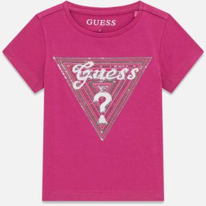 Μπλούζα Guess με παγιέτες K6GI08K6YW4 Φούξια