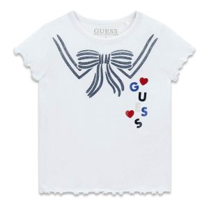 Μπλούζα Guess με βολάν K6RI17K6YW4 Λευκό