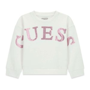 Φούτερ ανοιξιάτικο Guess με παγιέτες K6RQ05KAD74 Λευκό