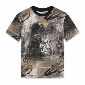 Μπλούζα oversized Guess L6RI04K8HM4 Εμπριμέ