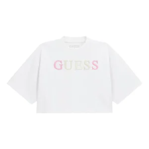 Μπλούζα boxy Guess κεντημένο λογότυπο J6RI11KCNQ4 Λευκό