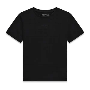 Μπλούζα ζακάρ Guess κεντημένο λογότυπο L6RI29KCM20 Μαύρο