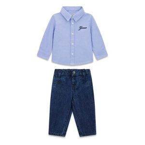 Βρεφικό σετ Guess oxford πουκάμισο με jean παντελόνι I6RG03W9CL0 Μπλε