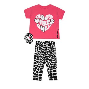 Σετ με 3/4 κολάν Sprint με scrunchy 251-4030 Geranium