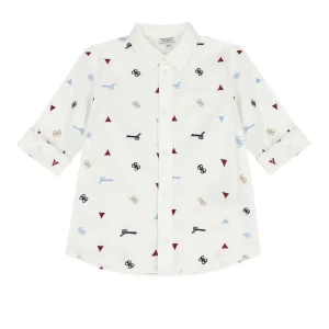 Πουκάμισο κεντημένο Guess N6RH03WBHQ1 Λευκό