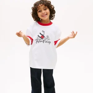 Παιδική μπλούζα μακό Tommy Hilfiger Λευκό KB0KB10279 για αγόρια