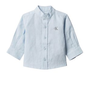 Βρεφικό πουκάμισο Calvin Klein λινό LVCKSJB45B Γαλάζιο