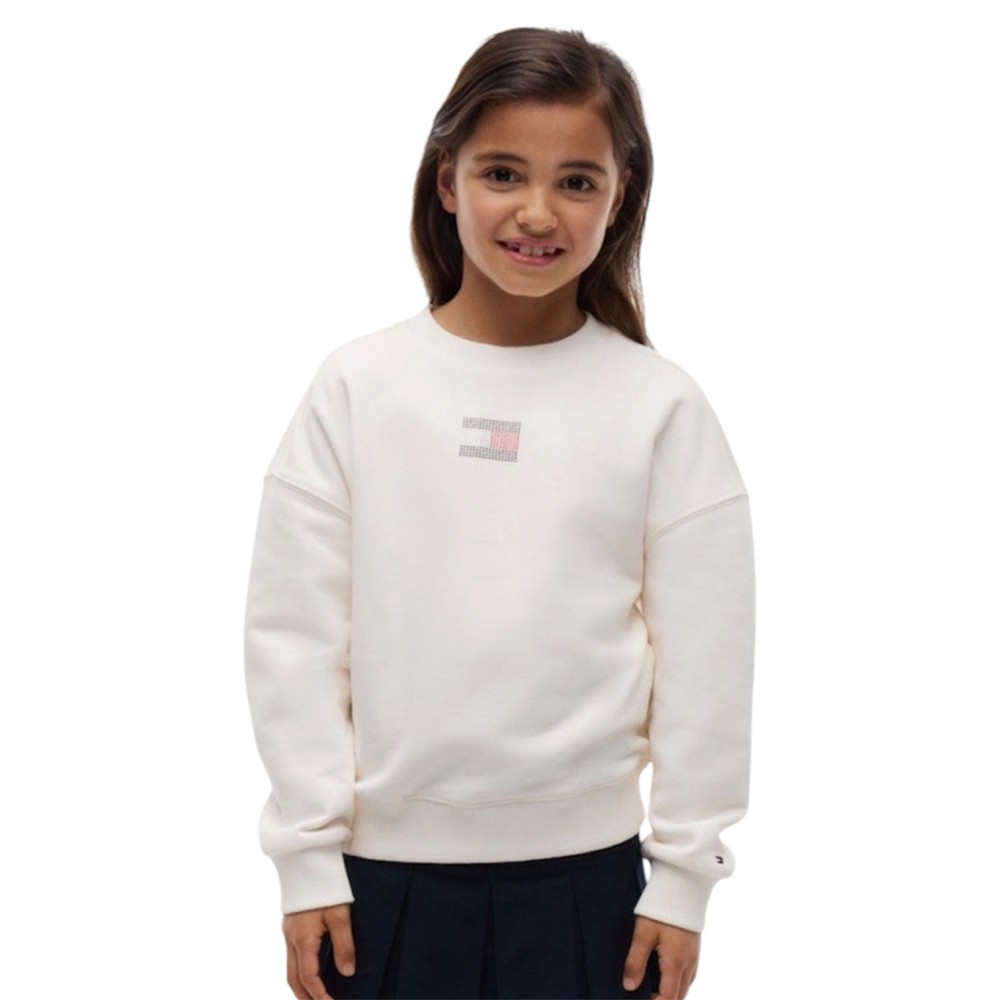 Φούτερ με strass Tommy Hilfiger Εκρού KG0KG09490 thumbnail